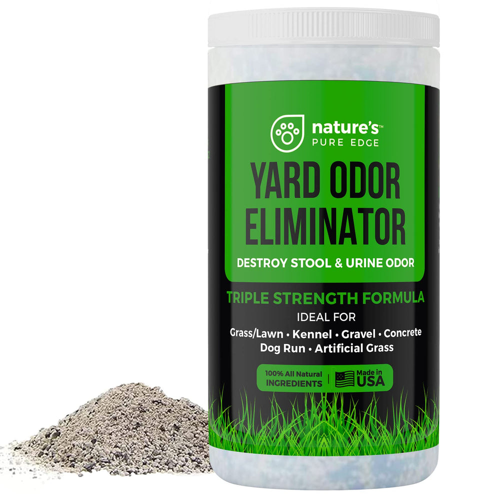 Nature's Pure Edge Yard Odor Eliminator spray action demonstrated, ideal for quick outdoor deodorization.