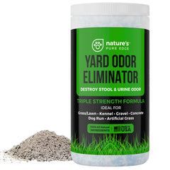 Nature's Pure Edge Yard Odor Eliminator spray action demonstrated, ideal for quick outdoor deodorization.