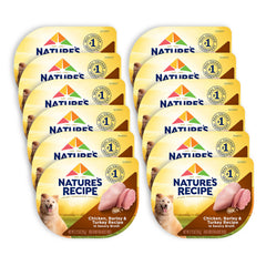 Nature’s Recipe chicken, barley & turkey wet dog food cups in savory broth for adult dogs