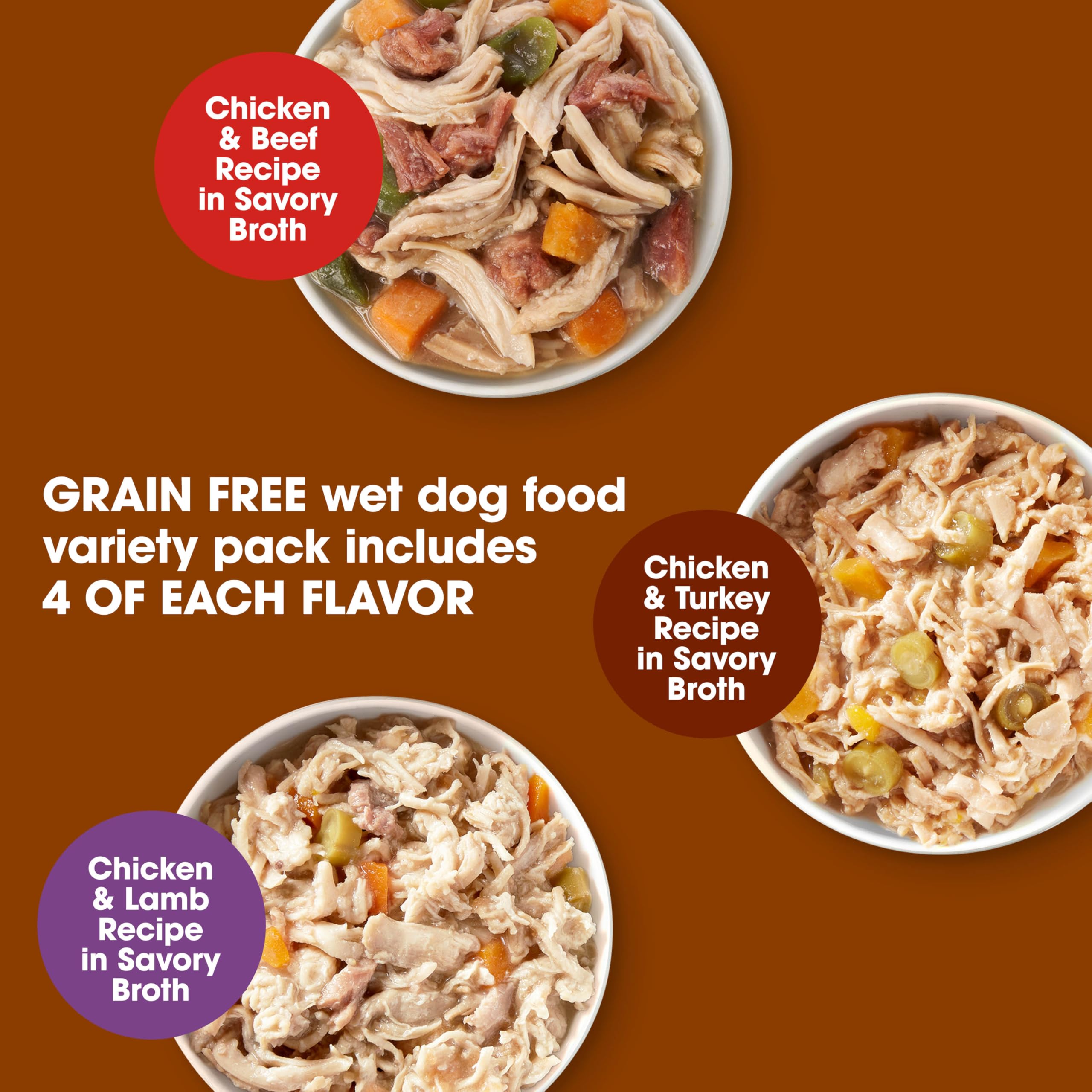 Nature's Recipe Chicken & Turkey cup in Savory Broth for balanced meals.