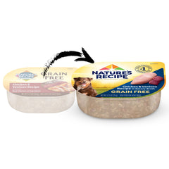 Nature's Recipe chicken-venison cups highlight real protein for adult dogs.