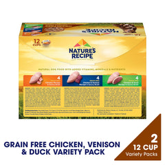 Nature's Recipe grain-free chicken recipe in savory broth cups for dogs