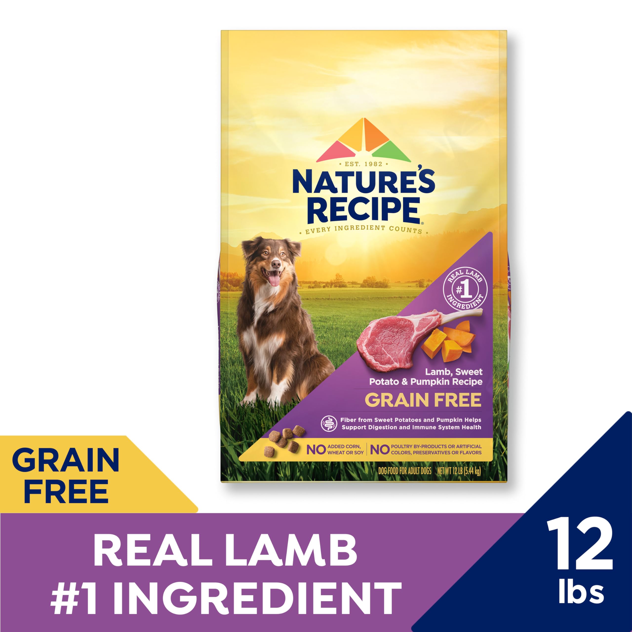 Nature's Recipe grain free lamb ingredients with real lamb for protein-forward meals