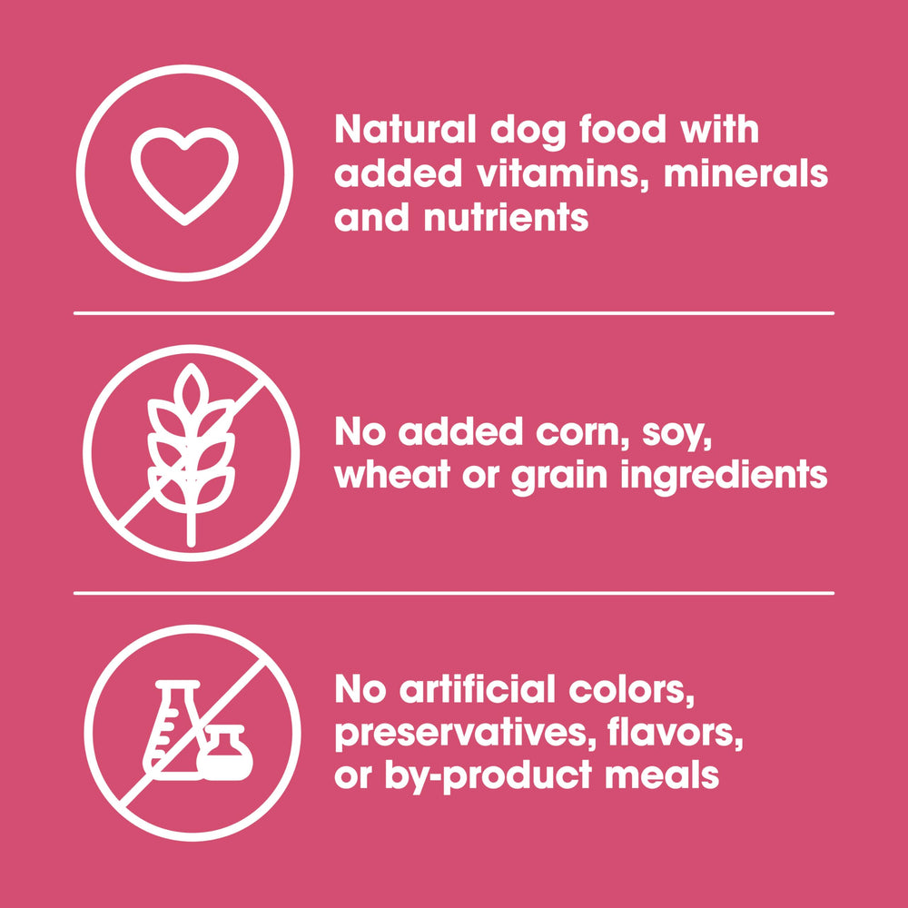 Nature's Recipe grain-free wet dog food emphasizes no grains or wheat