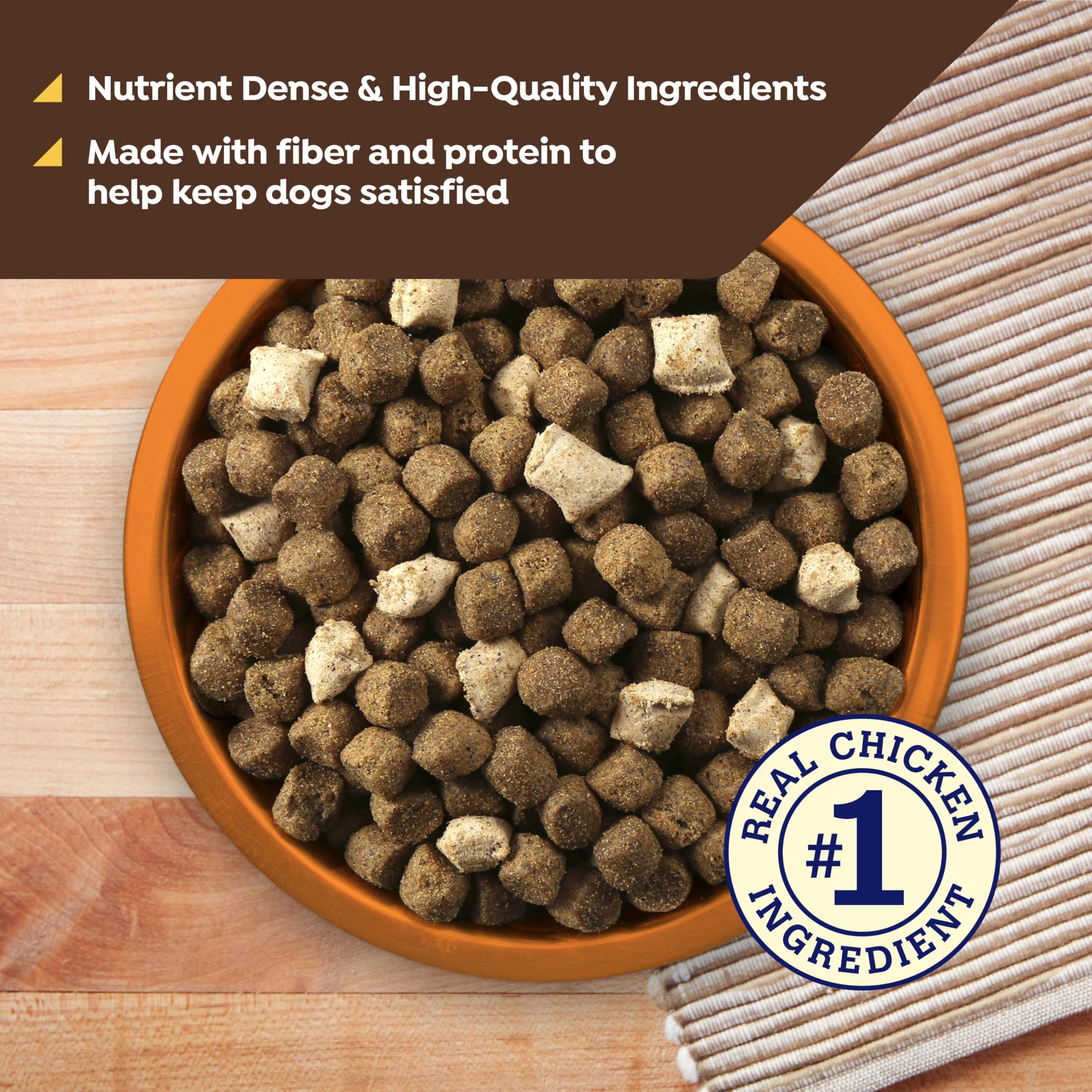 Nature's Recipe natural dog food ingredients closeup emphasizes high-quality components.
