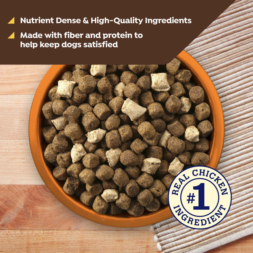 Nature's Recipe natural dog food ingredients closeup emphasizes high-quality components.