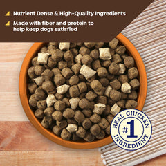 Nature's Recipe natural dog food ingredients closeup emphasizes high-quality components.