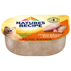 Nature's Recipe no-corn-wheat-soy statement underlines allergen-free product notes.