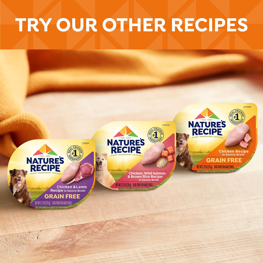 Nature's Recipe premium dog nutrition with real chicken and salmon.