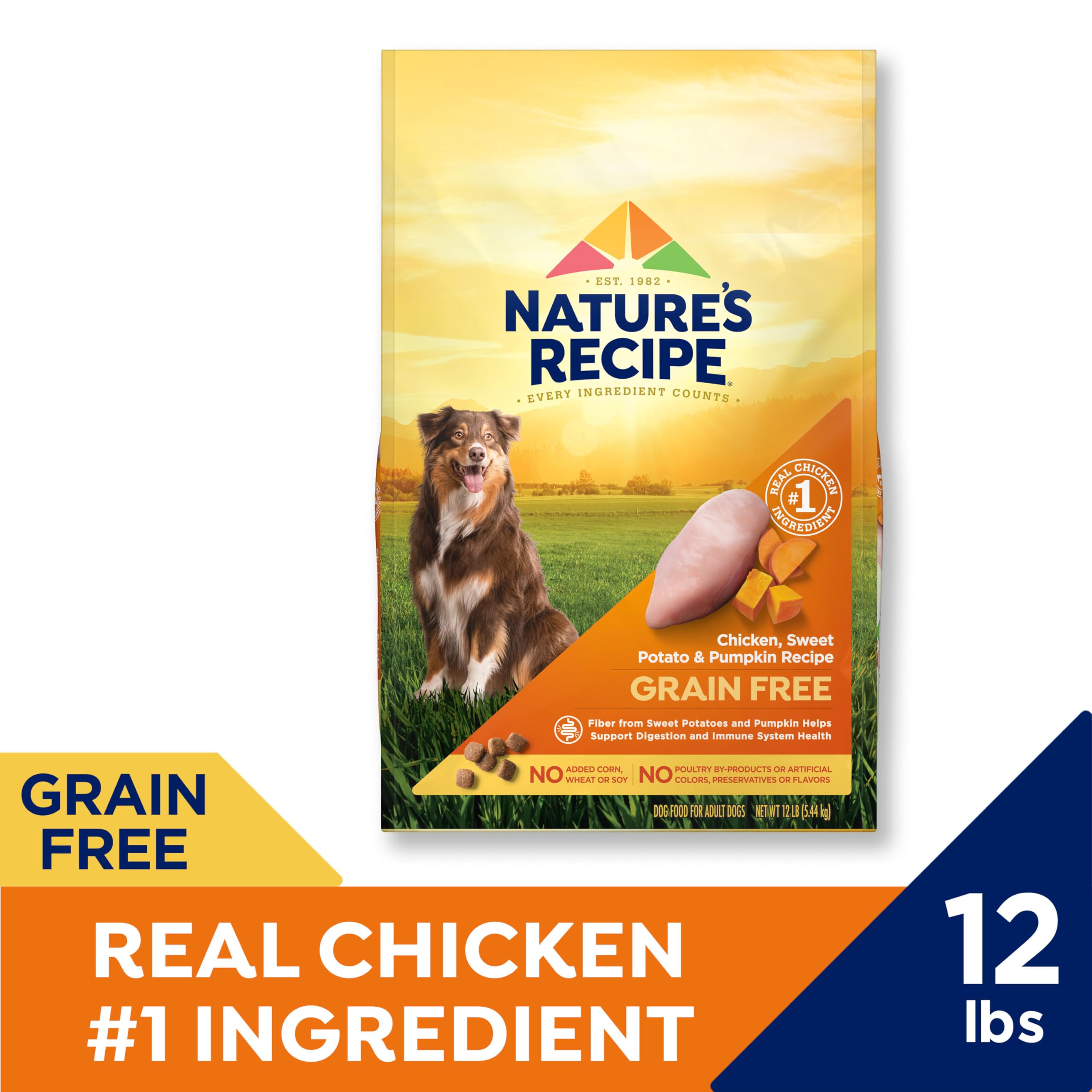 Nature's Recipe sweet potato and pumpkin provide fiber and natural nutrients