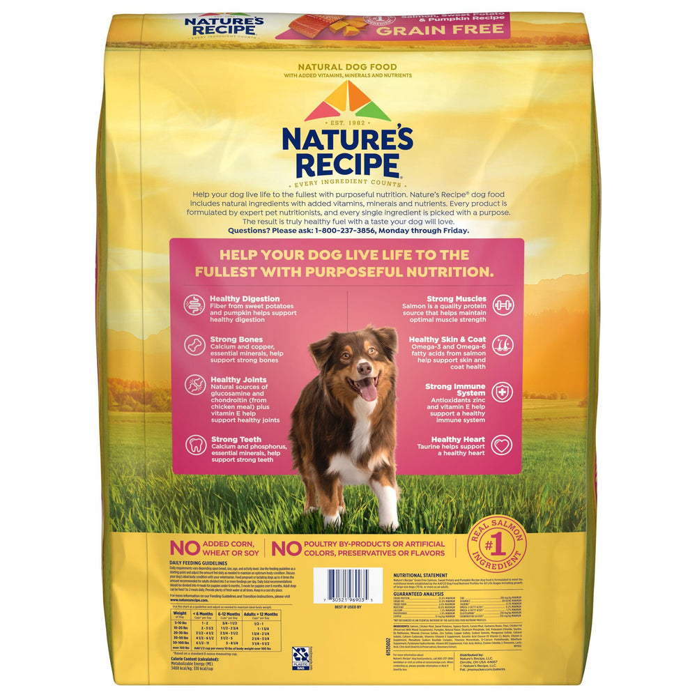 Nature's Recipe sweet-potato-pumpkin-ingredients image conveys fiber and wholesome carbs
