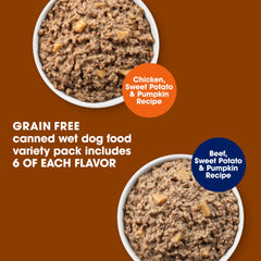 Nature's Recipe sweet potato pumpkin ingredients image emphasizes wholesome nutrition and gut-friendly fiber