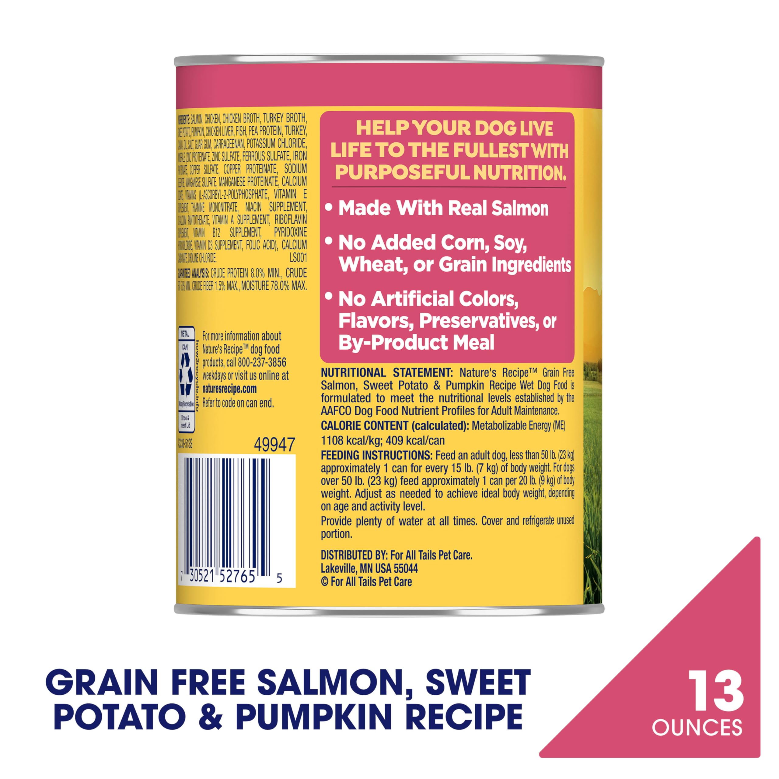 Nature's Recipe sweet potato pumpkin ingredients showcase wholesome plant-based nutrition