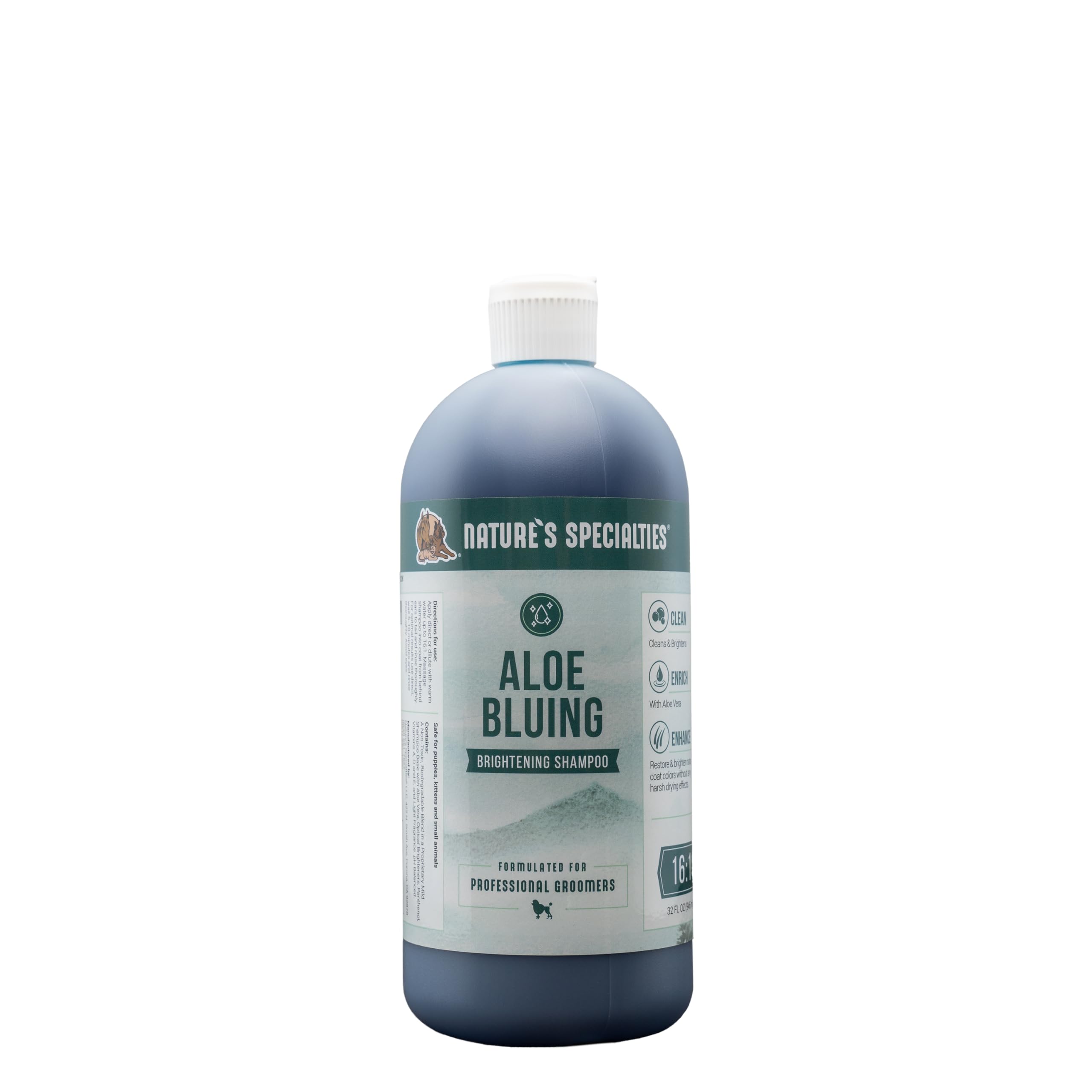 Nature's Specialties Bluing Ultra bottle pour for easy dilution and grooming