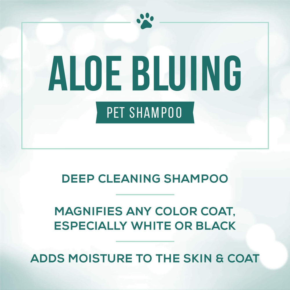 Nature's Specialties Bluing Ultra lather enhances coat brightness on a dog