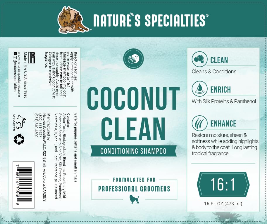 Nature's Specialties Coconut Clean dilution mix showing ready-to-use concentrate.