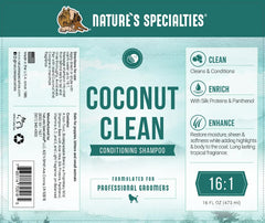 Nature's Specialties Coconut Clean dilution mix showing ready-to-use concentrate.