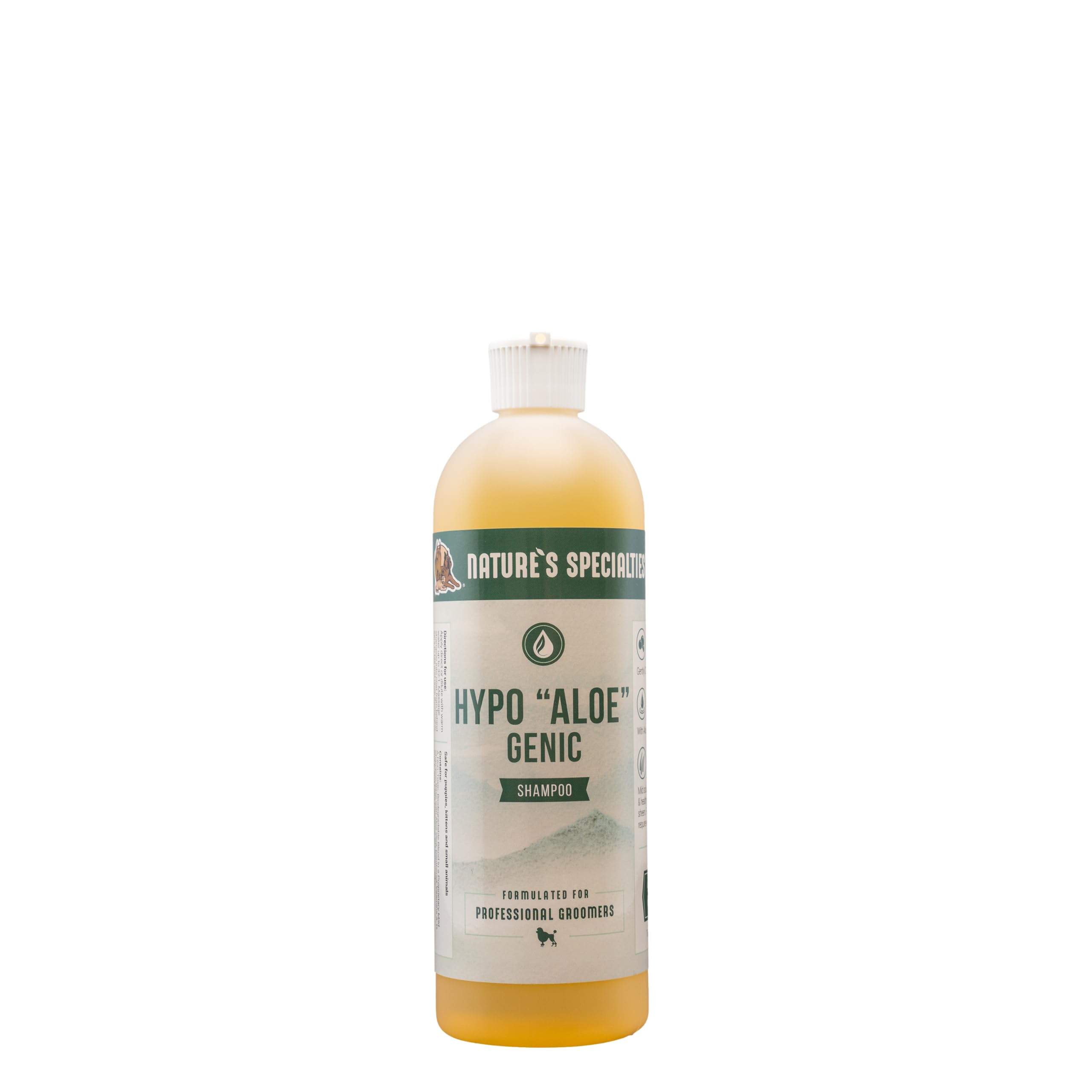 Nature's Specialties hypoallergenic aloe dog shampoo bottle for ultra-concentration and economical grooming
