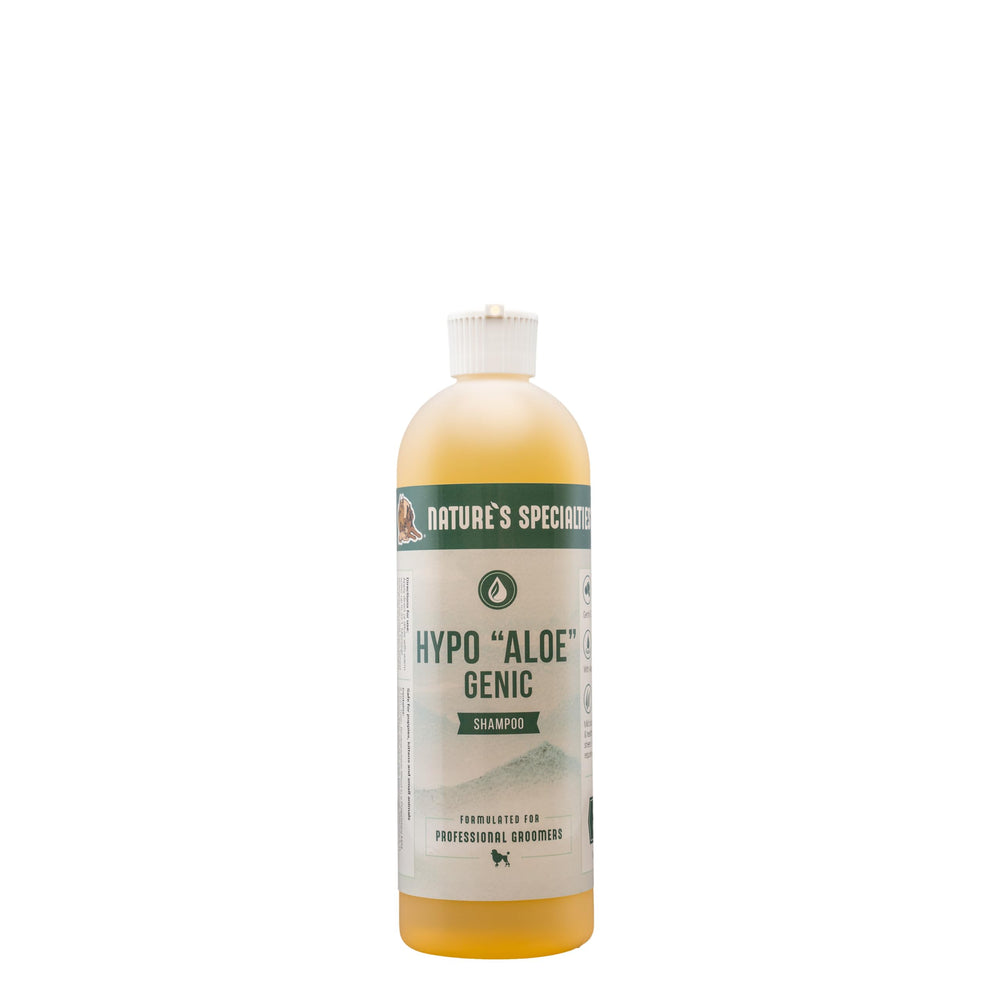 Nature's Specialties hypoallergenic aloe dog shampoo bottle for ultra-concentration and economical grooming