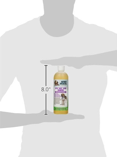 Nature's Specialties hypoallergenic aloe dog shampoo coat application demonstrates easy massage and even coverage