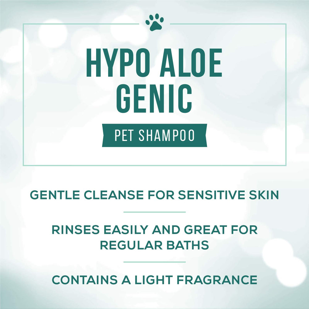 Nature's Specialties hypoallergenic aloe dog shampoo rinse highlights thorough cleaning and shine