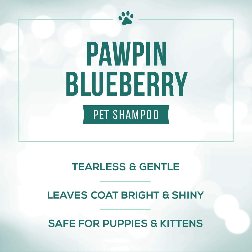 Pawpin' Blueberry coat-brightening formula with Aloe Vera on a pet.