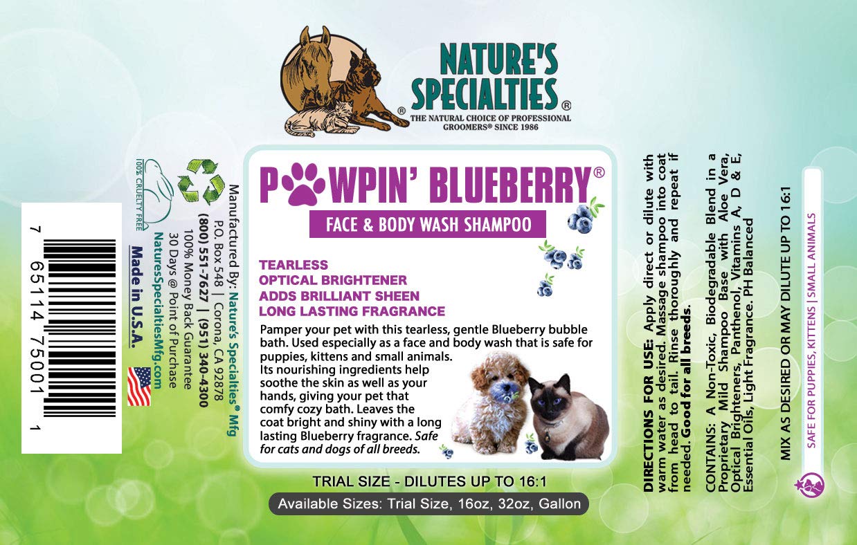 Soft lather bubbles from Pawpin' Blueberry shampoo for gentle grooming.