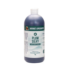 Nature's Specialties Plum Silky bottle pour showing easy dilution for large baths
