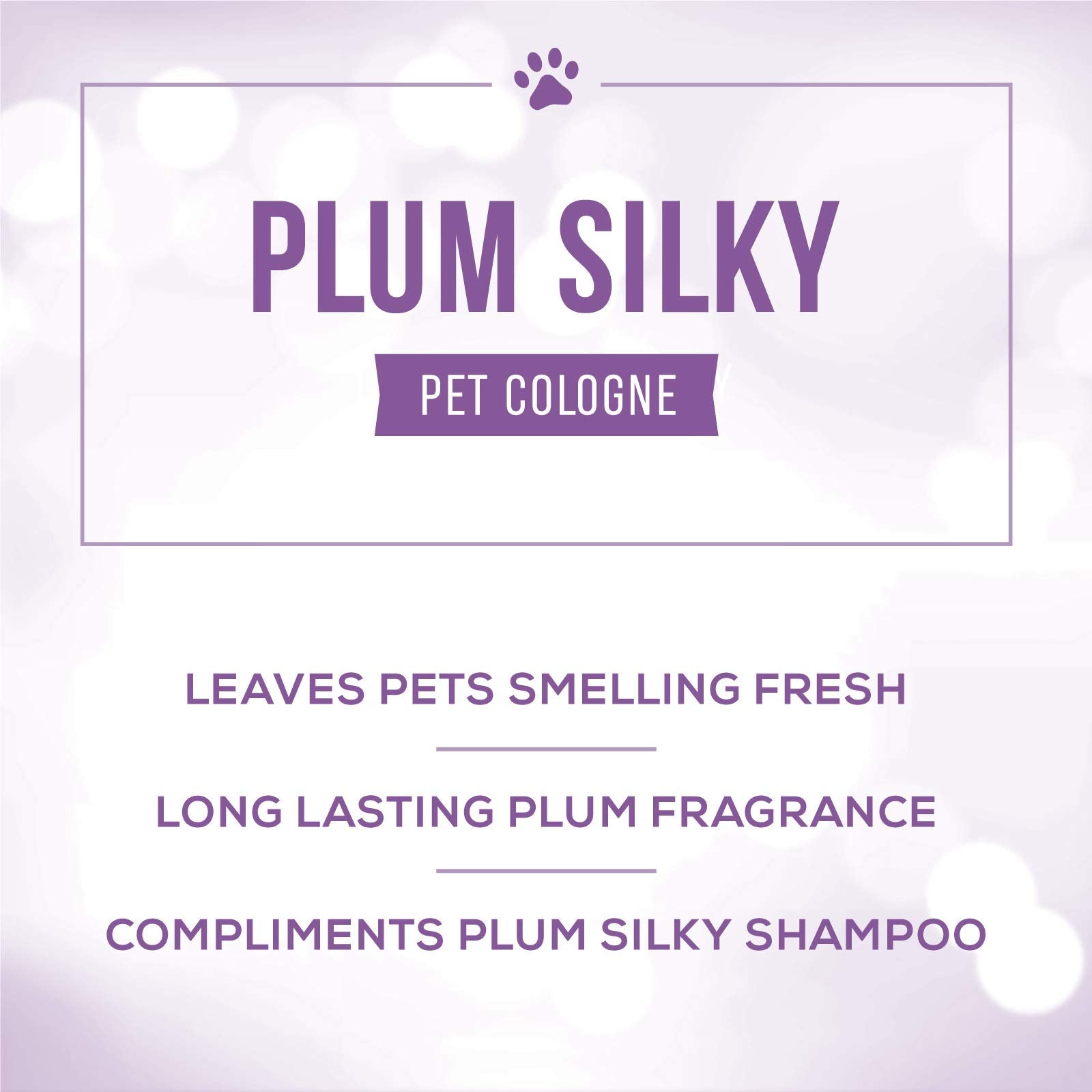 Nature's Specialties Plum Silky Dog Cologne spray for easy, long-lasting coat fragrance.