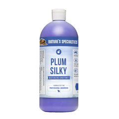 Nature's Specialties Plum Silky conditioner bottle delivering soft coats and lasting plum scent.