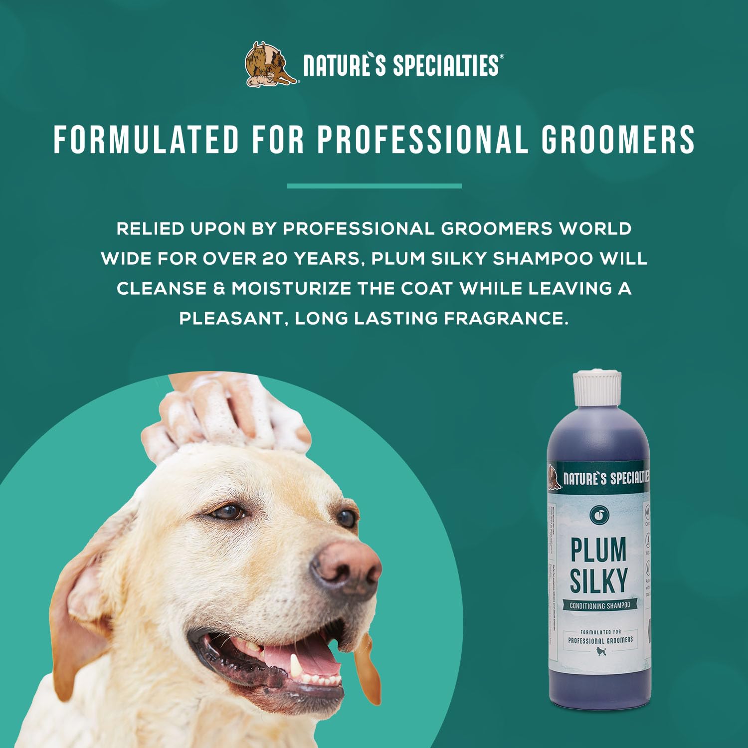 Nature's Specialties Plum Silky rinse action for a clean, residue-free coat