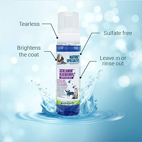 Nature's Specialties Screamin' Blueberry foaming lather image highlights fragrance and easy rinse