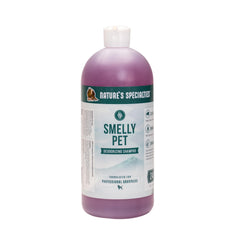 Nature's Specialties Smelly Pet Shampoo bottle ready for grooming and odor control