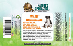 Nature's Specialties Wham anti-itch spray bottle close-up for convenient use.