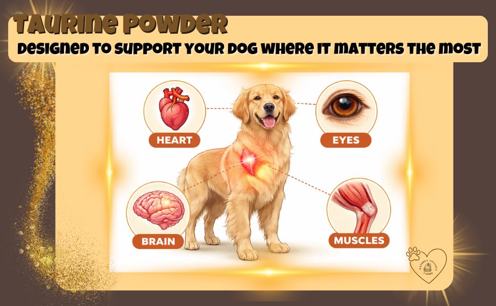 Natures Vitality Farms Taurine supports heart health and energy for active dogs.