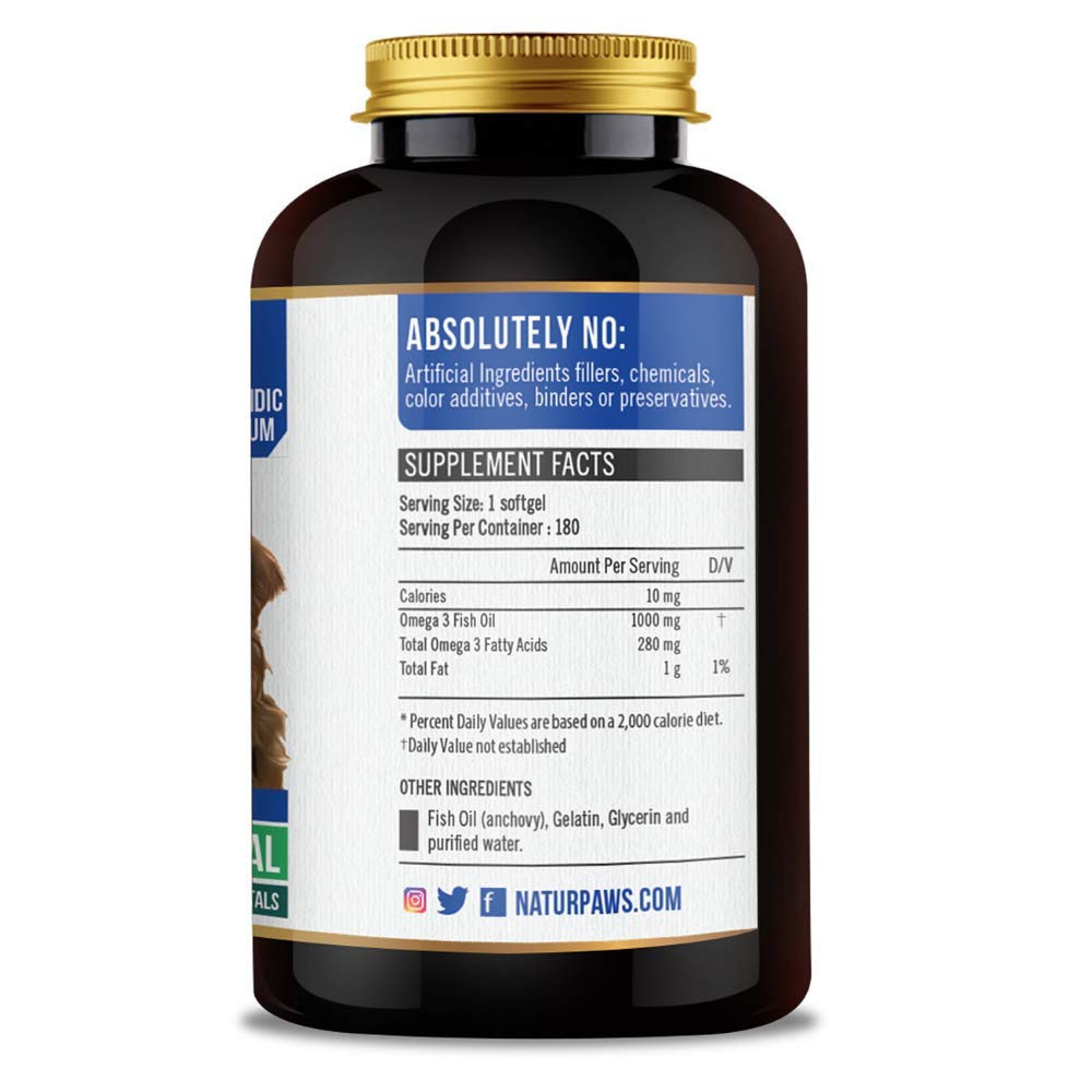 NATURPAWS Omega-3 joint mobility support for dogs and cats.
