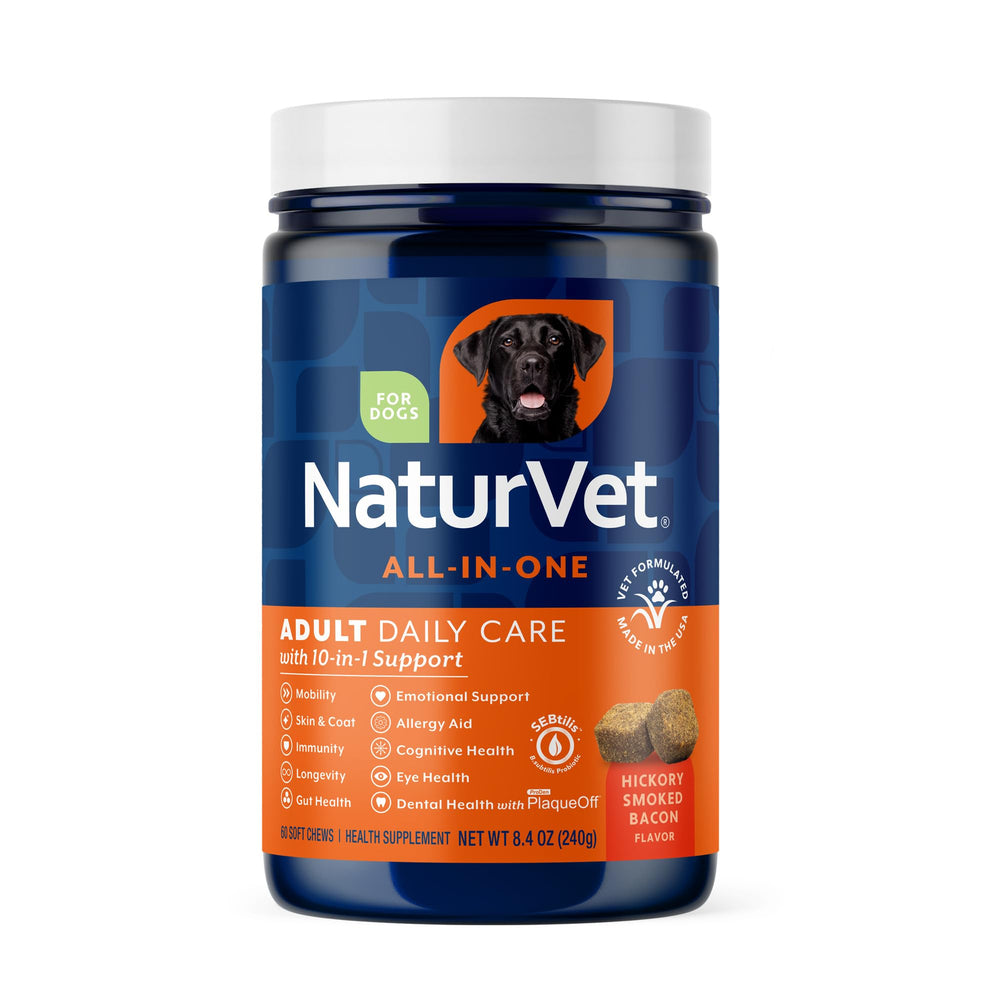 NaturVet All-In-One dog chews for mobility support and flexible joints.