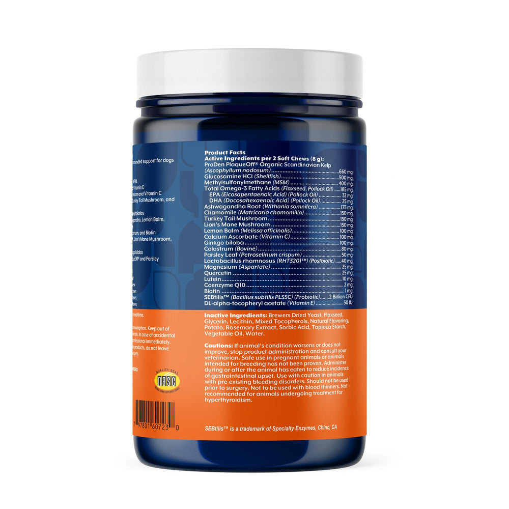NaturVet All-In-One dog chews promoting a shiny coat and healthy skin.