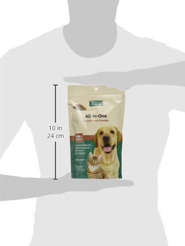 NaturVet All-in-One with digestive enzymes and probiotics supports digestion.