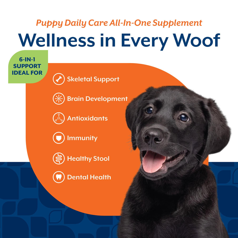 NaturVet All-In-One Puppy Daily Care bacon flavor chews inviting daily use