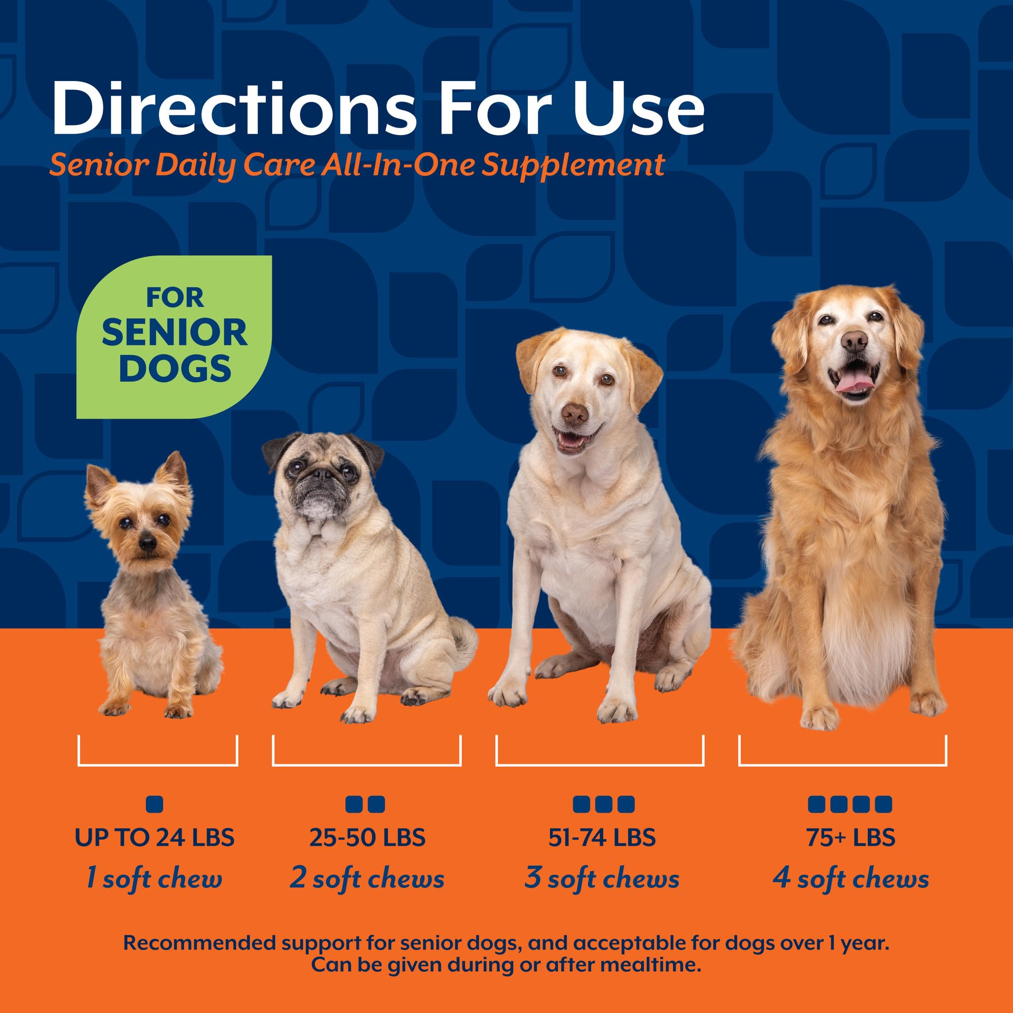NaturVet All-in-One senior dog chews with hickory smoked bacon flavor that pets enjoy.