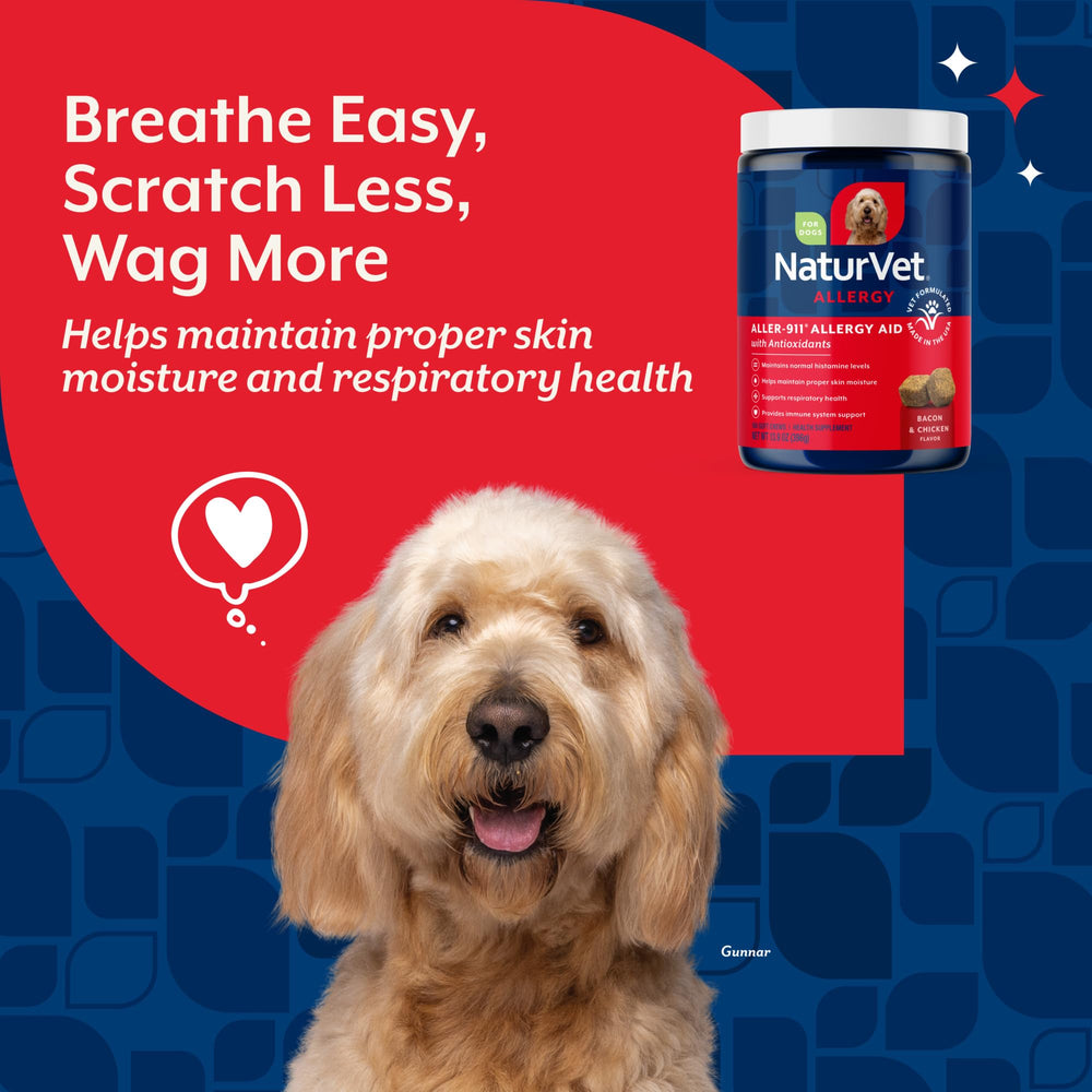 NaturVet Aller-911 closeup of bacon and chicken flavor that appeals to many pets.