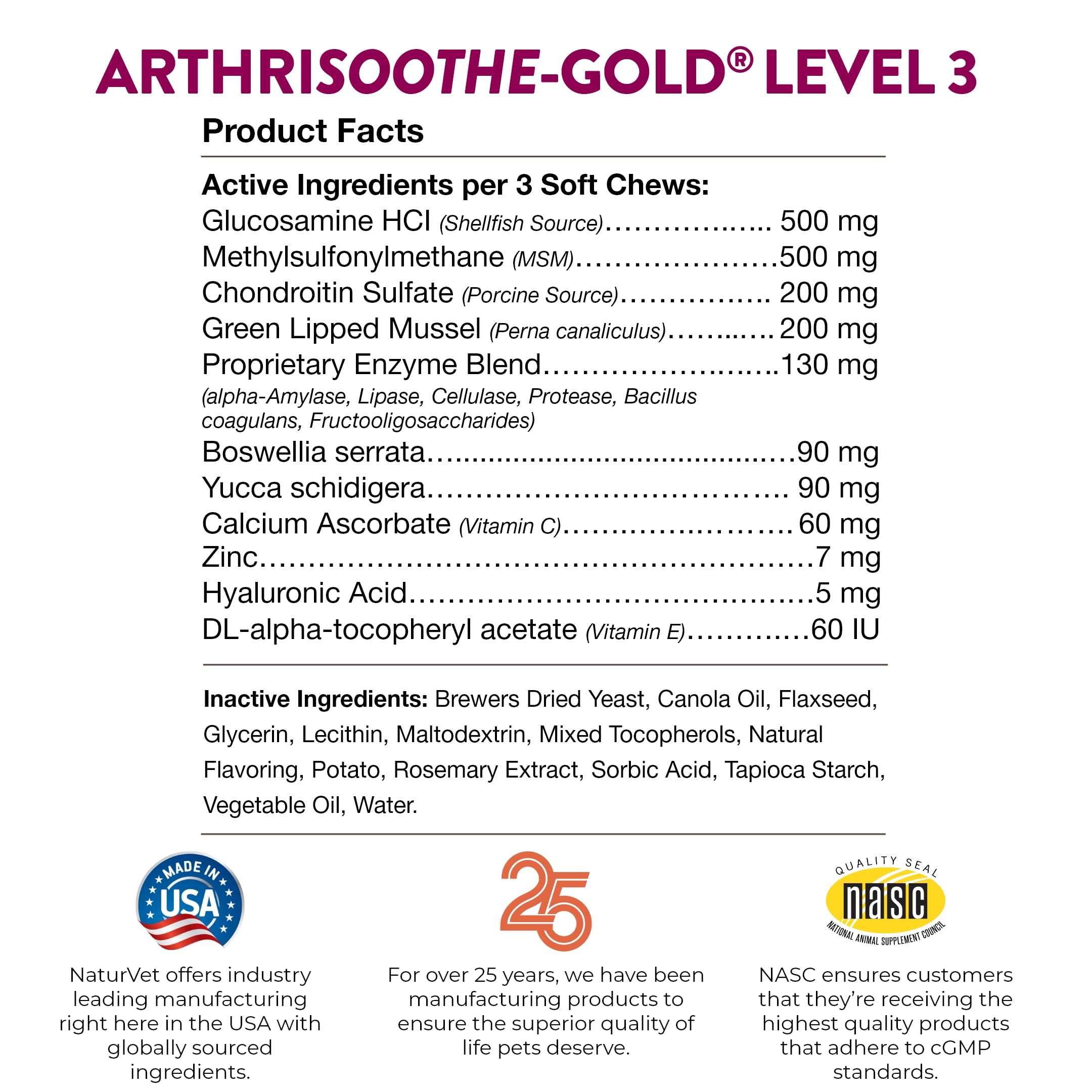 NaturVet ArthriSoothe-Gold Level 3 dog-eating treat-like chews