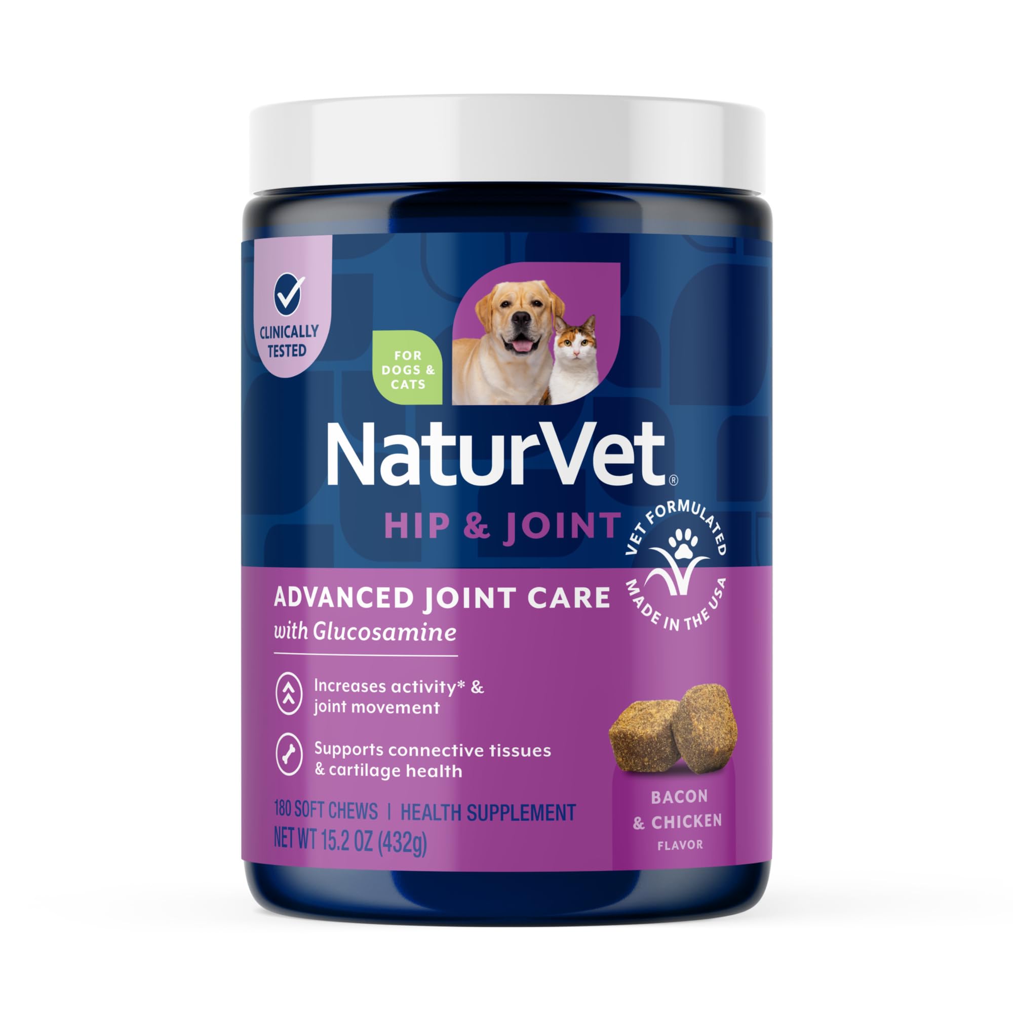 NaturVet ArthriSoothe-GOLD Level 3 soft chews bottle may support daily mobility.