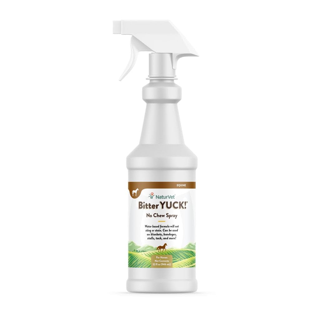 NaturVet Bitter Yuck No Chew Spray bottle deters chewing on manes and bandages for horses.