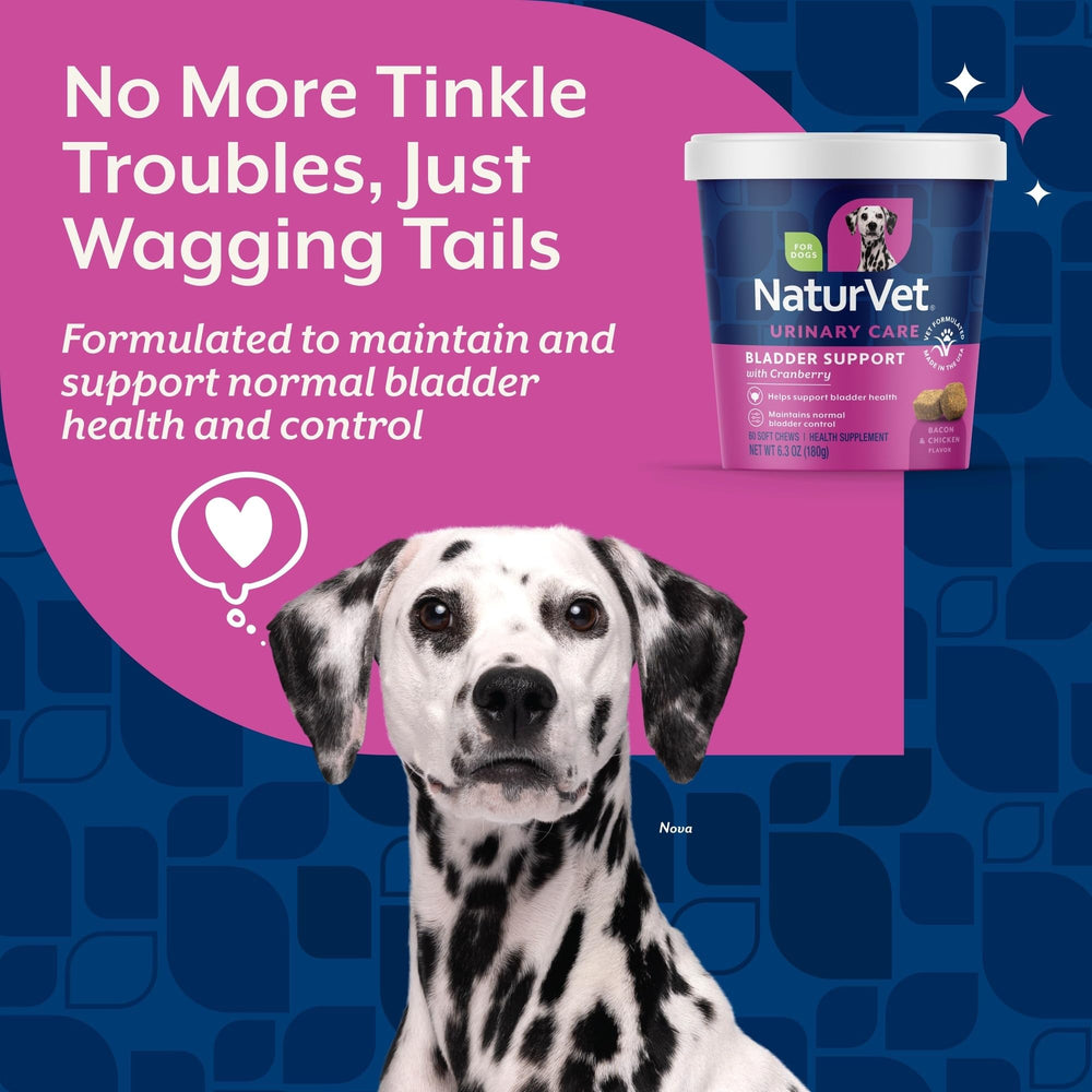 NaturVet bladder support plus cranberry in bowl with dog treat-style appearance
