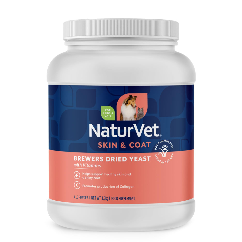 NaturVet Brewers Dried Yeast powder bag for pets supporting a healthy coat and skin.