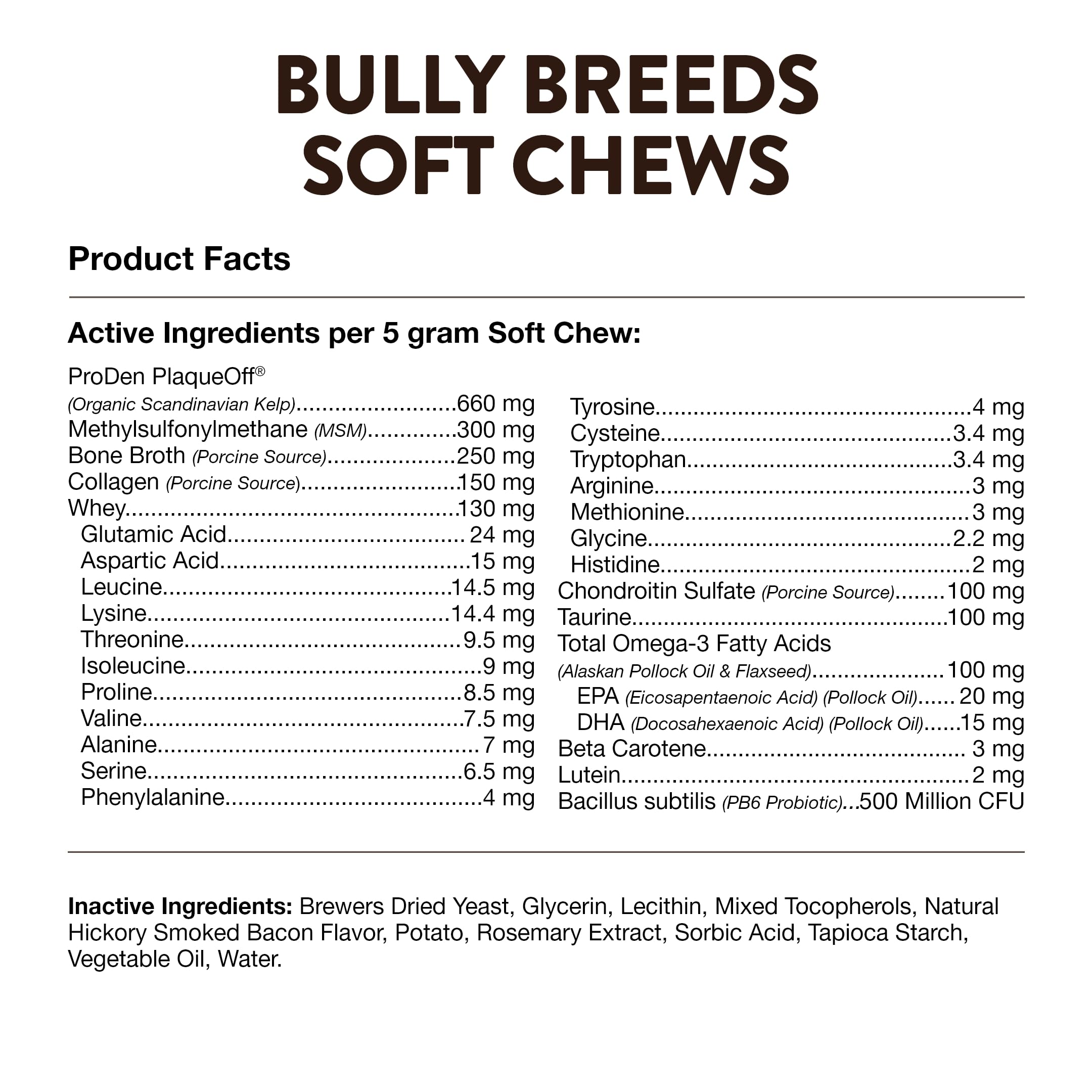 NaturVet Bulldog Breed Supplement soft chews ready for daily feeding routine.