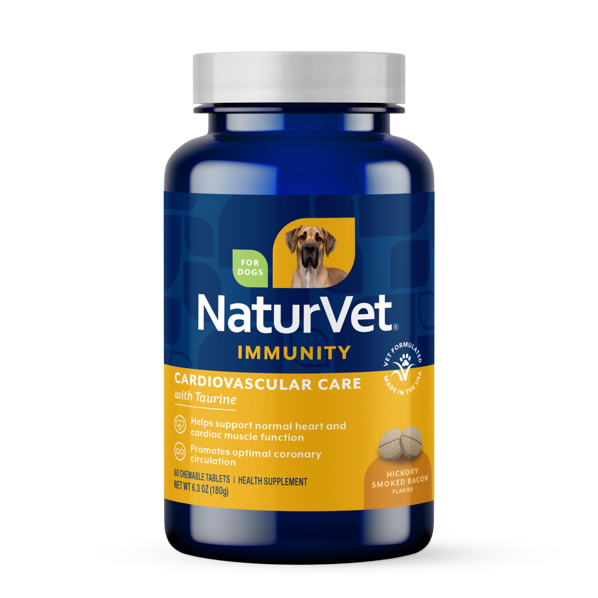 NaturVet Cardiovascular Support soft-chew bottle for heart health