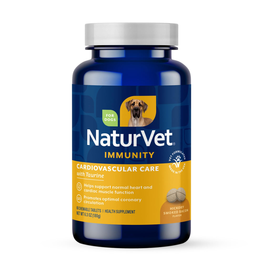 NaturVet Cardiovascular Support soft-chew bottle for heart health